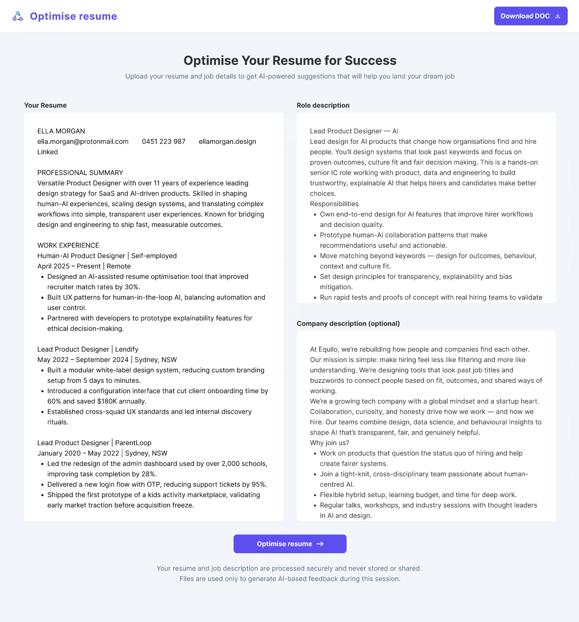 User excludes a keyword