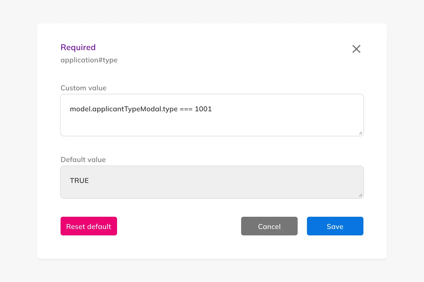 Show default value